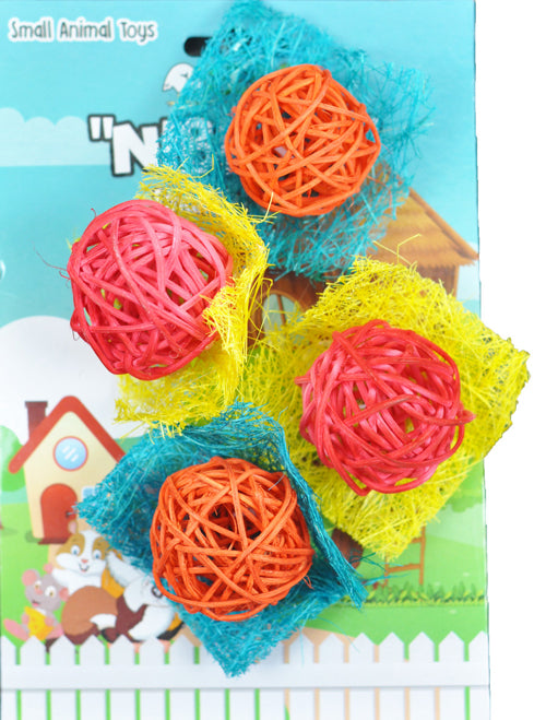 A  E Cages Nibbles Small Animal Loofah Chew Toy Bon Bons, 1ea