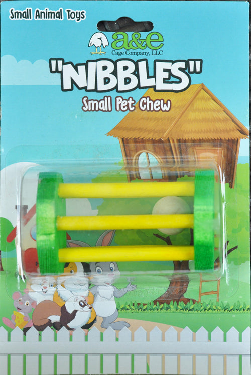 A  E Cages Wooden Barrel Small Animal Chew Toy 1ea