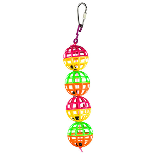 A & E Cages Happy Beaks Jingle Lattice Balls Toy 1.5in x 1.5in x 5.5in