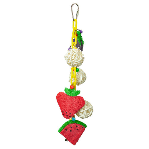 A & E Cages Happy Beaks Fruit & Vegetables on Chain Bird Toy One Size