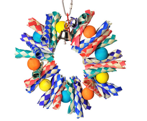 A & E Cages Made in America Fiesta Wreath Bird Toy SM 9in X 7in X 2in