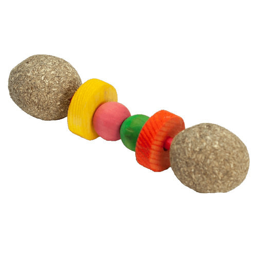 A  E Cages Nibbles Hay Dumbbell Small Animal Chew 1ea/One Size