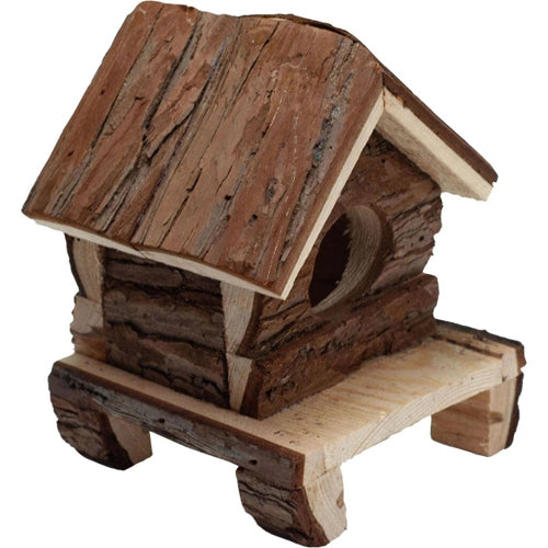 A  E Cages Nibbles Log Cabin Small Animal Hut Deluxe Brown, 1ea/6In X 4.5In X 4.5 in