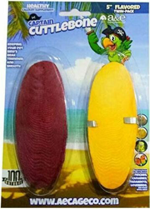 A & E Cages Captain Cuttlebone Flavored Bird Treat 2pk 5in