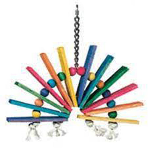 A & E Cages Happy Beaks Rainbow w/Bells Bird Toy One Size