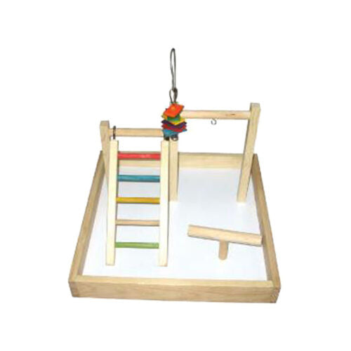 A & E Cages Happy Beaks Wood Tabletop Play Station 17in X 17in X 12in