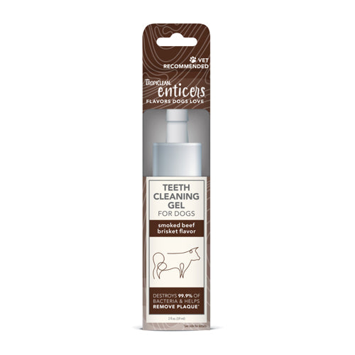 TropiClean Enticers Teeth Cleaning Gel for Dogs Smoked Beef Brisket, 1ea/2 oz