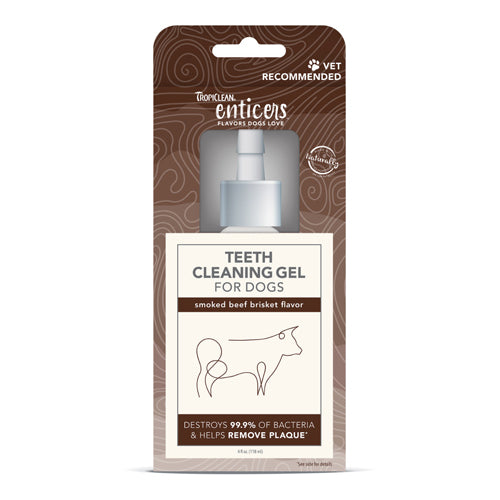 TropiClean Enticers Teeth Cleaning Gel for Dogs Smoked Beef Brisket, 1ea/4 oz