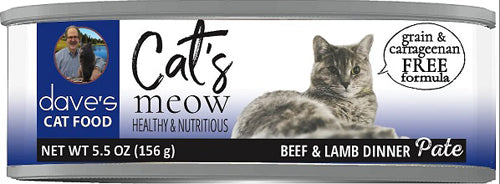 Dave's Pet Cat’s Meow Beef & Lamb Dinner Paté  5.5oz.