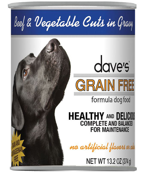 Dave's Dog Grain Free Beef & Vegetable Cuts in Gravy 13.2oz (Case of 12)