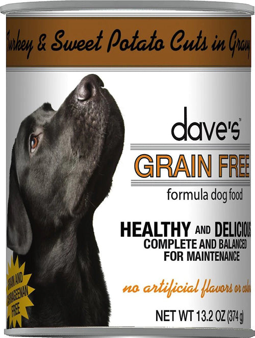 Dave's Dog Grain Free Turkey & Sweet Potato Cuts in Gravy  13.2oz. (Case of 12)