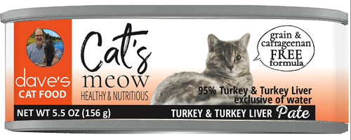 Dave's Cat’s Meow 95% Turkey & Turkey Liver Paté / 5.5 oz (Case of 24)