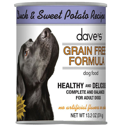 DAVE'S PET FOOD DOG Grain Free Duck & Sweet Potato Recipe / 13.2 oz. (Case of 12)