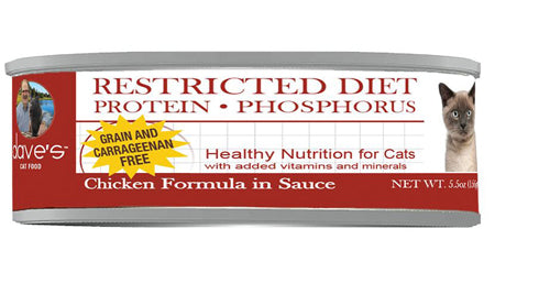 DAVE'S PET CAT Restricted Diet Phosphorus – Chicken & Chicken Recipe Paté in Juice 5.5 oz. (Case of 24)