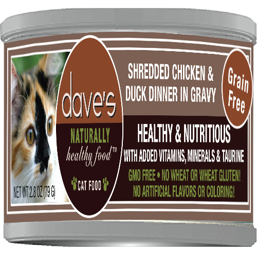 Dave Cat Grain Free Shredded Chicken N Dog and Cat 2.8 Oz (Case Of 24)