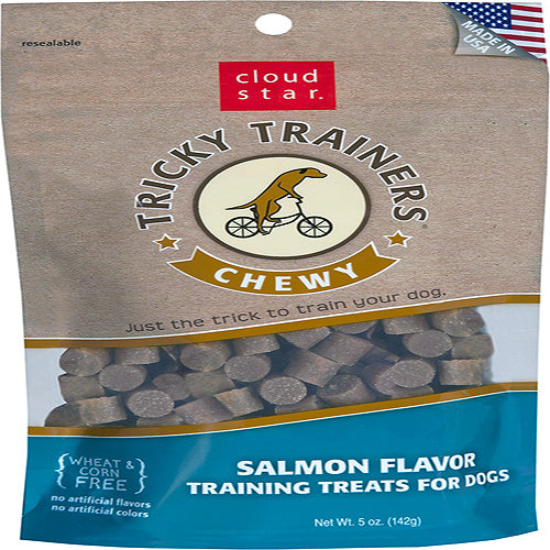 Cloud Star Chewy Tricky Trainers Salmon Flavor Dog Treats, 5-Oz. Bag