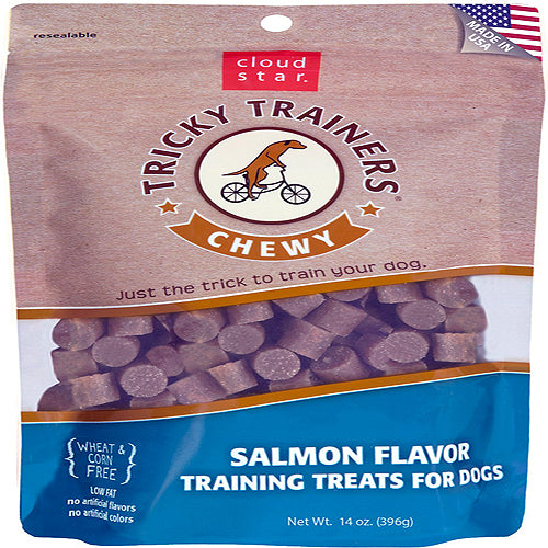 Cloud Star Chewy Tricky Trainers Salmon Flavor Dog Treats, 14-Oz. Bag