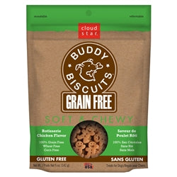 Cloud Star Grain-Free Soft and Chewy Buddy Biscuits With Rotisserie Chicken Dog Treats, 5-Oz. Bag