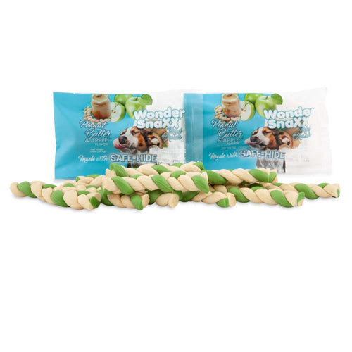 Wonder Snaxx Braids Peanut Butter and Apple Dog Treats 50Ea/50 Ct, Samples