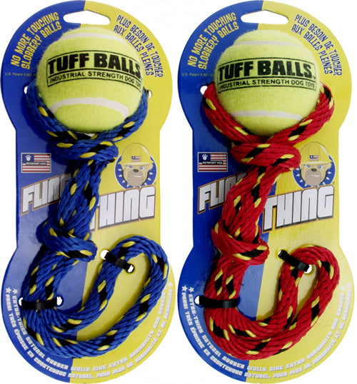 Petsport USA Fling Thing Dog Toy Assorted 12" rope 2.5in Ball