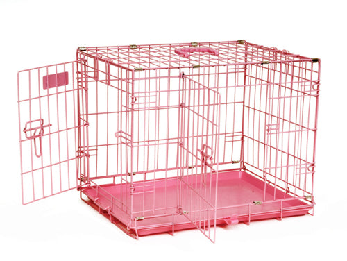 Precision Pet Products ProValu Dog Crate 2000 2 Door Hard-Sided Pink 24 in