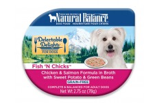 Natural Balance Pet Foods Delectable Delights Fish 'N Chicks in Broth Dog Food 2.75 oz 24 Pack