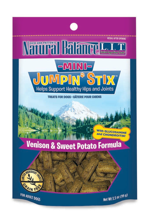 Natural Balance Pet Foods L.I.T Hip-Stix Venison Formula Semi-Moist Dog Treats 3.5 oz Mini