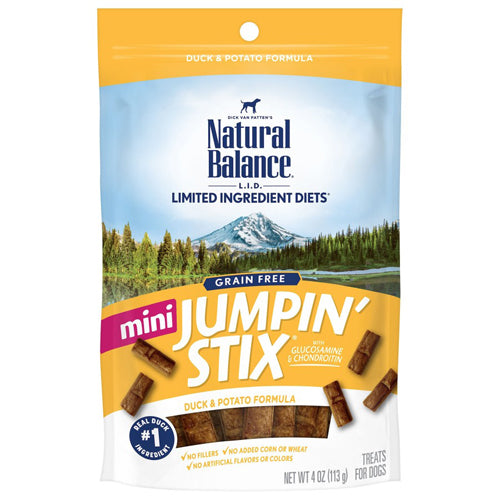 Natural Balance Pet Foods L.I.T Hip-Stix Duck Formula Semi-Moist Dog Treats 4 oz Mini