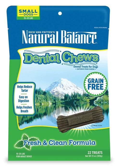 Natural Balance Pet Foods L.I.T Dental Chews Fresh and Clean Formula 13 Oz, 22 Ct, Small