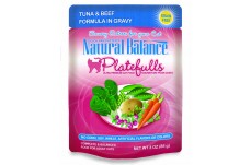Natural Balance Pet Foods Platefulls Tuna and Beef Formula In Gravy Cat Wet Food 24Ea/3 Oz, 24 Pk