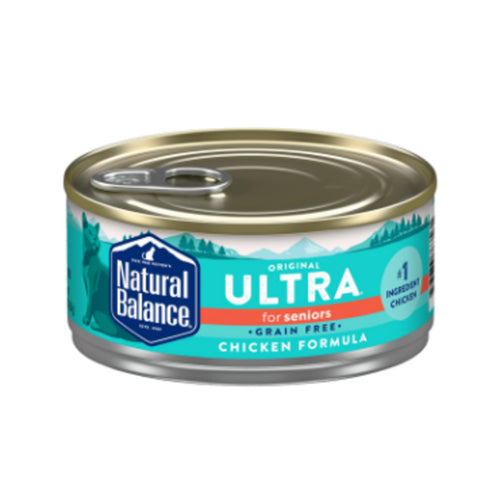 Natural Balance Pet Foods Original Ultra Grain Free Senior Wet Cat Food Chicken 5.5 oz, 24 pk