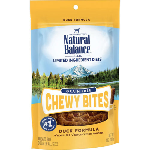 Natural Balance Pet Foods L.I.D Grain Free Chewy Bites! Dog Treats Duck 4 oz