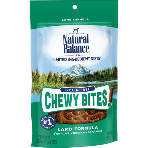 Natural Balance Pet Foods L.I.D Grain Free Chewy Bites! Dog Treats Lamb 4 oz