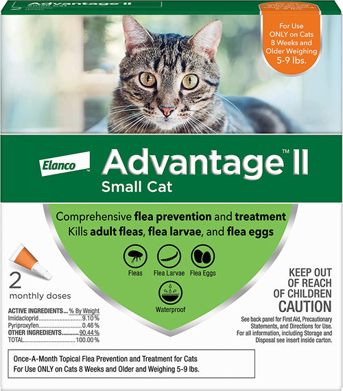 Advantage II Cat Small Orange 2-Pack