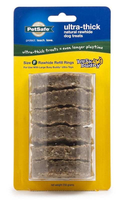 Busy Buddy Ultra-Thick Rawhide Rings Dog Treats Large Size F