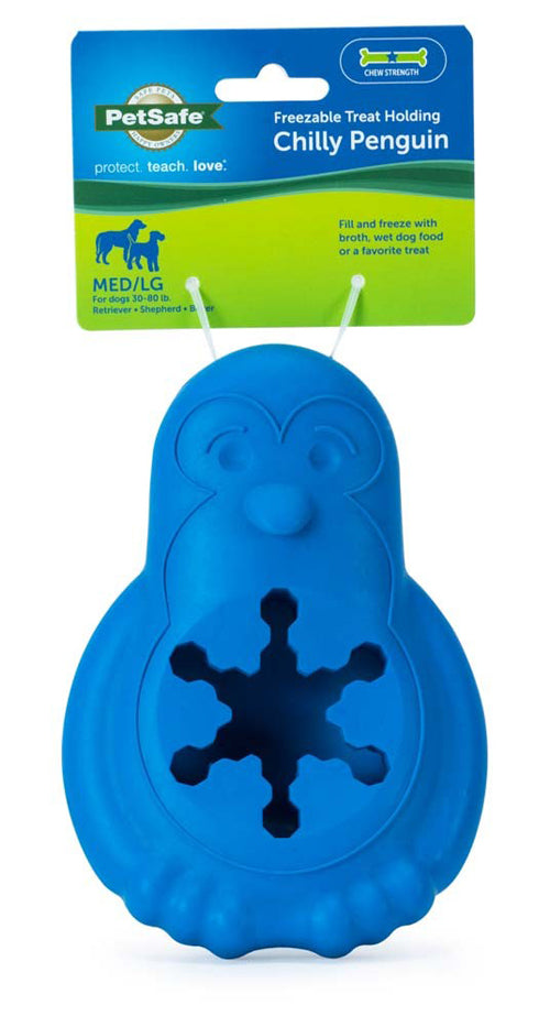 Busy Buddy Penguin Dog Toy Blue Medium Large