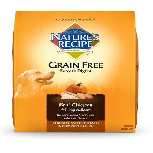 Nature's Recipe Grain Free Easy to Digest Chicken Sweet Potato & Pumpkin Dry Dog Food 12 lb