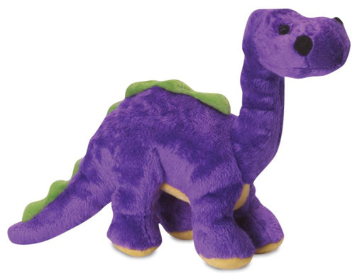 goDog Dinos Bruto with Chew Guard Technology Tough Plush Dog Toy Purple Small