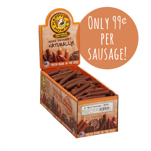 Happy Howie Dog Beef Sausage 4 Inch 80 Pack