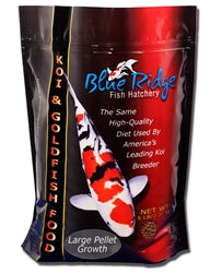 Blue Ridge Fish Hatchery Growth Formula Pellet Fish Food for Koi and Goldfish 2 lb Large