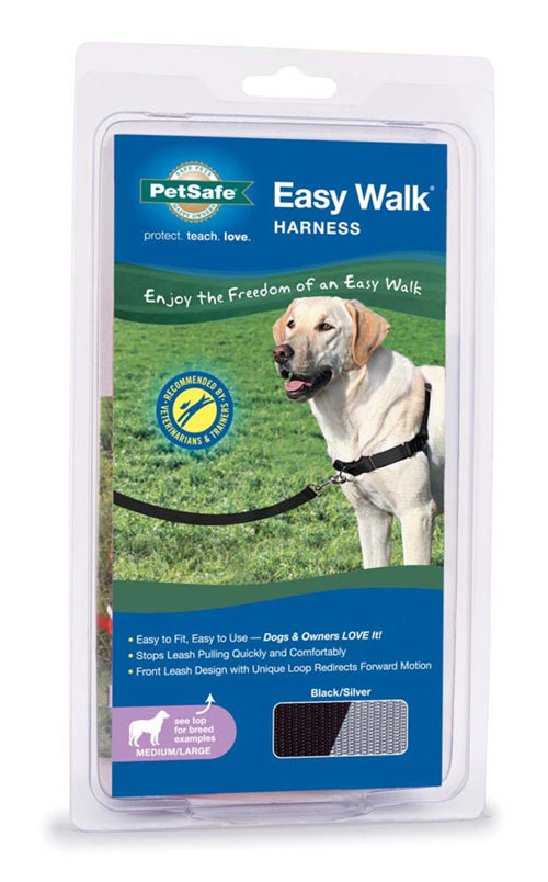 PetSafe Easy Walk Dog Harness Black, Silver Medium/Large