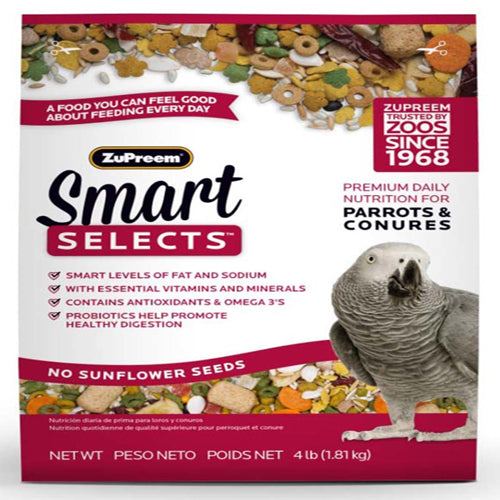 ZuPreem Smart Selects Bird Food for Parrots & Conures 4 lb