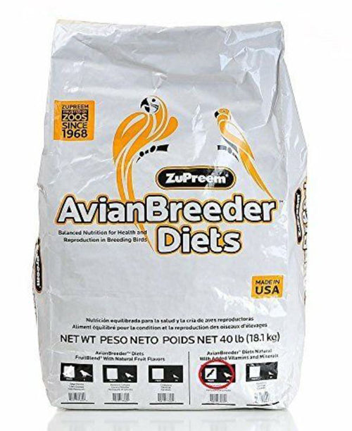 Zupreem Avianbreeder Natural Pelleted Bird Food For Parrots and Conures 40 Lb