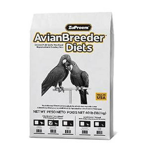 ZuPreem AvianBreeder Natural Pelleted Bird Food for Cockatiels 1ea/40 lb