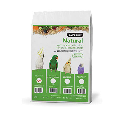 ZuPreem Natural Pelleted Bird Food for Large Birds 20 lb