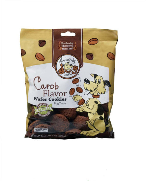 Exclusively Pet Carob Flavor Wafer Cookies Dog Treats 8 oz