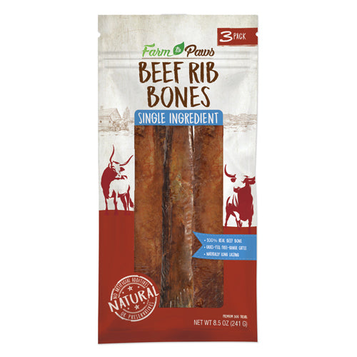 Cadet Farm To Paws Rib Bone For Dogs 3 Ct