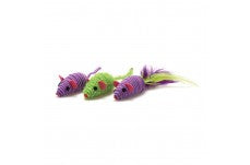 OurPets Three Twined Mice Catnip Toy Green, Purple 3 Pack, Mass