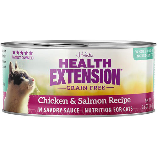 Health Extension Chicken & Salmon  Cat Food 2.8oz (Case of 24)