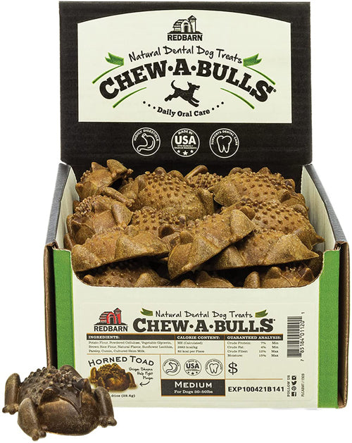 Redbarn Pet Products Chew-A-Bulls Toad Dog Treat Large, 6 Pack